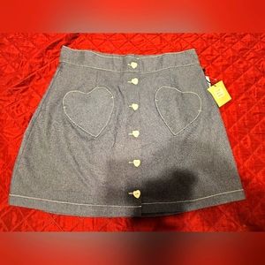 Smack Parlour retro vintage style mini denim skirt XL